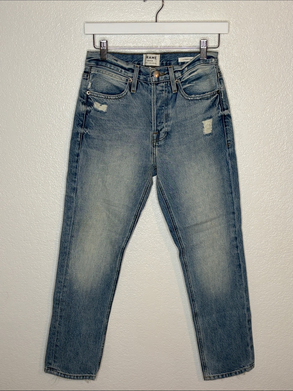 Frame Light Wash Aldine Le Pegged Jeans Size 24 Classic Rigid Denim